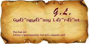 Gyöngyössy Lóránt névjegykártya
